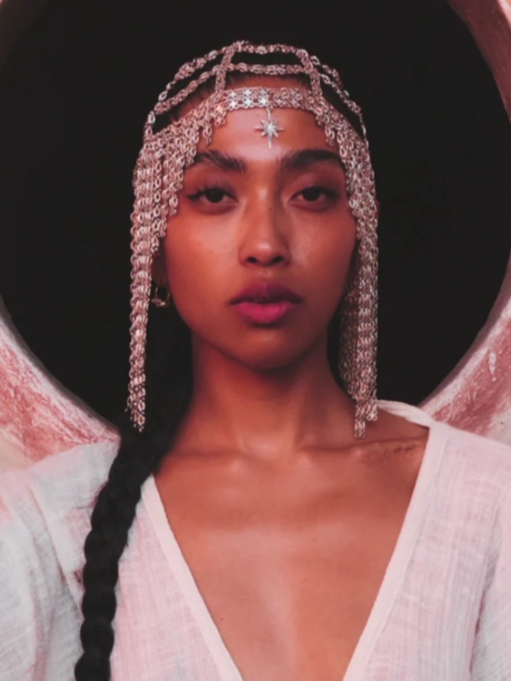 Silver Chain Fringe Headpiece - Elegant Festival Hair Jewelry